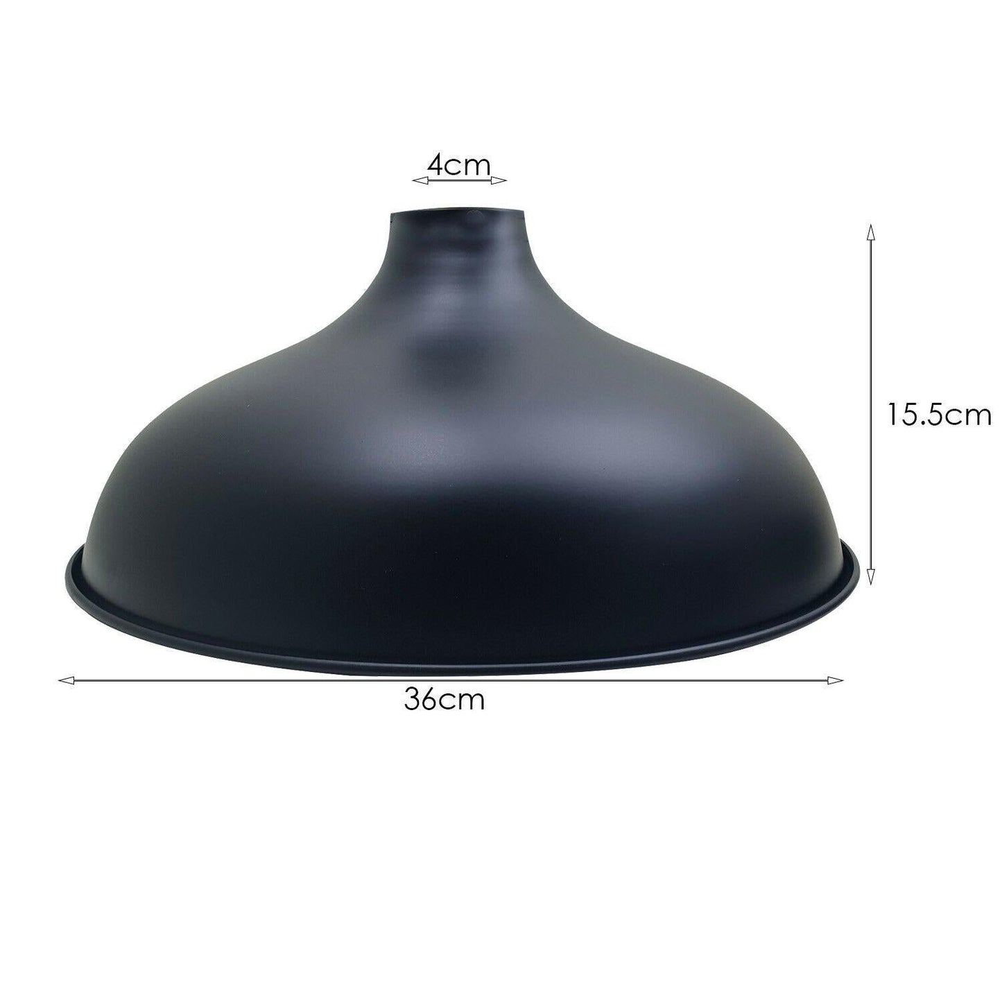 360mm Industrial Black Ceiling Lampshade Easy Fit Shade for Stylish Lighting - Size Image