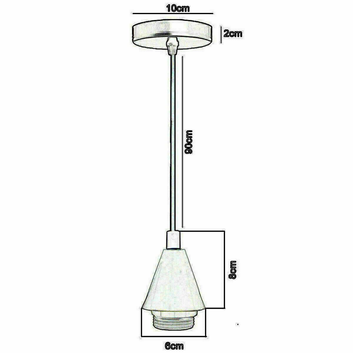 Industrial  E27 Screw Hanging Lamp Pendant Light Bulb Holder-Size Image