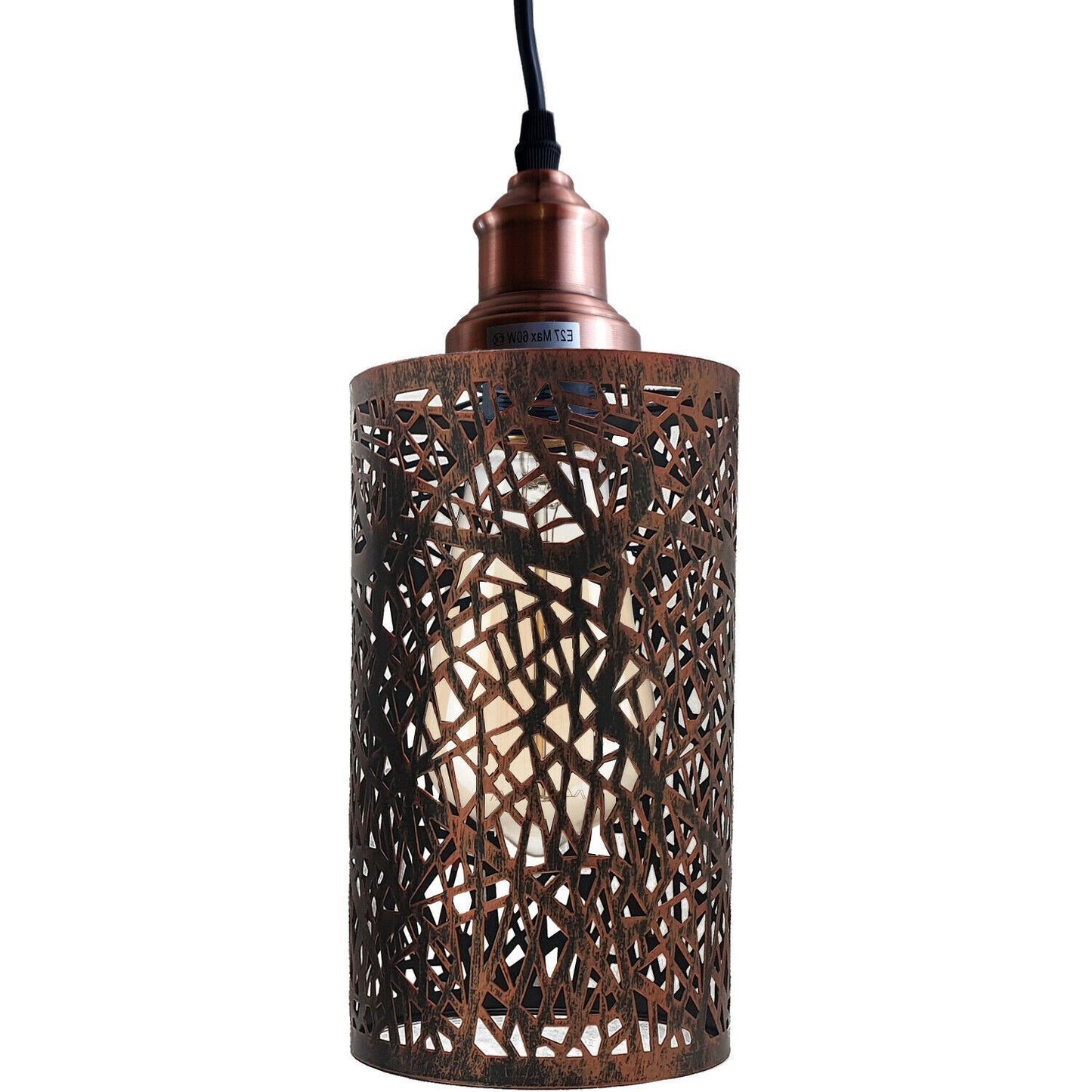 Industrial Drum Cage Shade Rustic Red Ceiling Pendant Light~2083