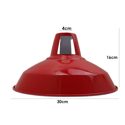 Retro Metal Barn Light Easy Fit Shades Ceiling Pendant Lampshades - SIze Image