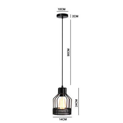 Vintage Industrial Retro Loft Wire Cage Lamp Shade Pendant Light-Size Image