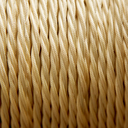 Light Gold Twisted Vintage fabric Cable Flex0.75mm 3 Core - Vintagelite