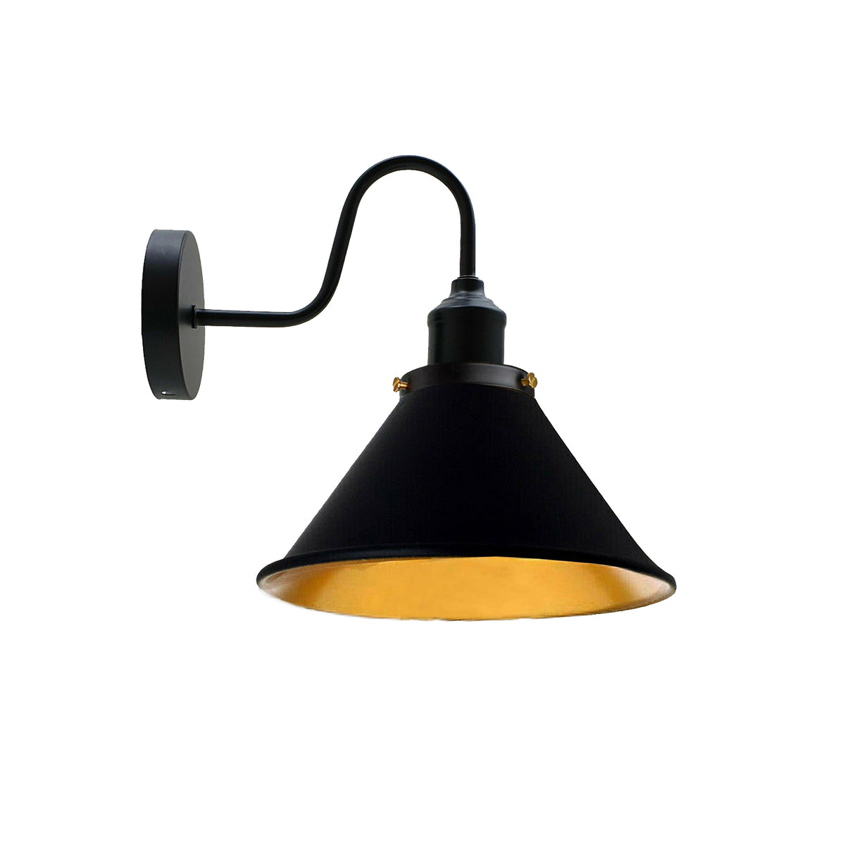 Aplique De Pared Vintage E27 Dorado Con Pantalla De Vidrio | Para Dormitorio, Pasillo O Escalera | Bombilla No Incluida