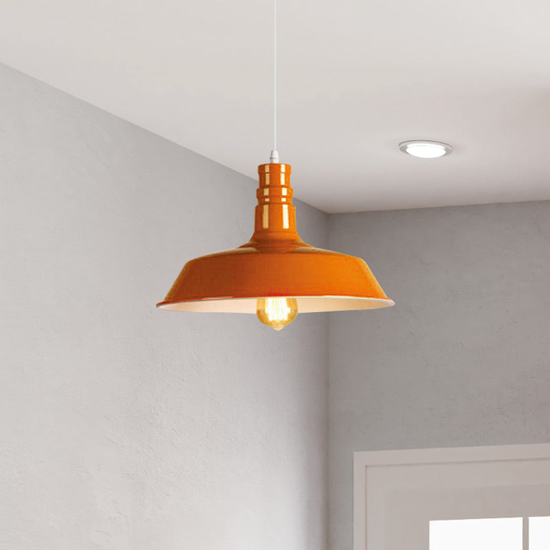 Modern Adjustable Hanging Bowl Orange Pendant Lamp E27 Holder-Application Image