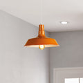 Modern Adjustable Hanging Bowl Orange Pendant Lamp E27 Holder-Application Image