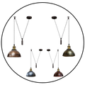 Brushed Copper Industrial Style Adjustable Metal Pendant  Light