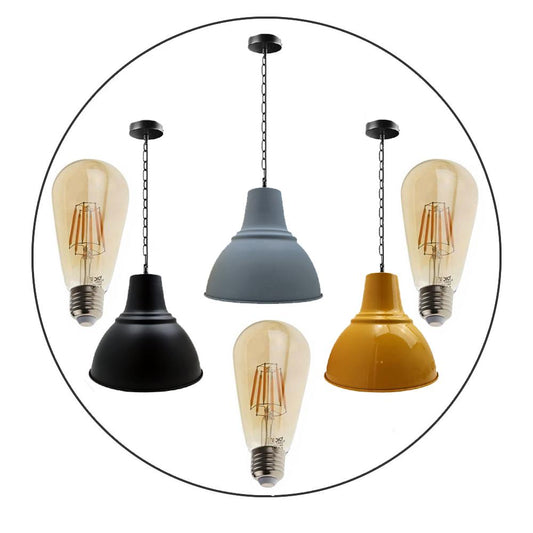 Modern Industrial Pendant Light Lamp Shade with FREE Bulbs Ceiling Light Lampshade LED Vintage - Vintagelite
