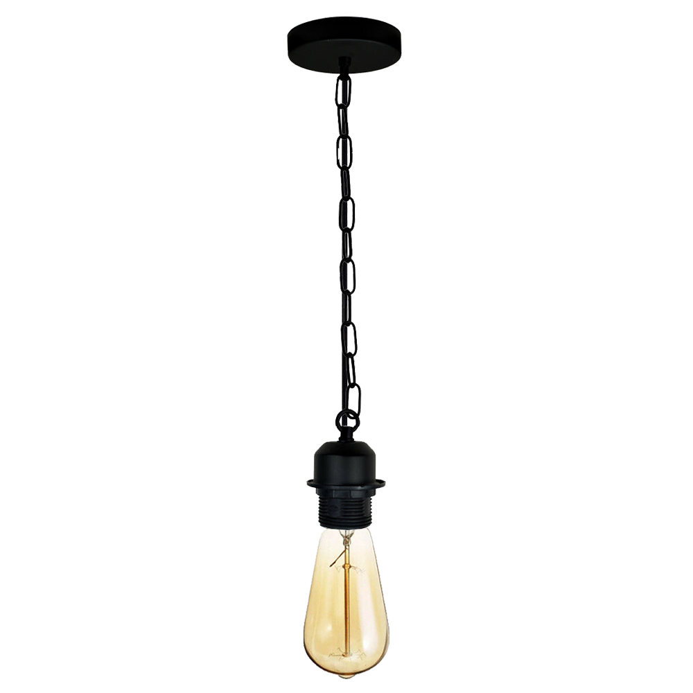 Modern Black Pendant Light 95cm chain E27 Lamp Base Holder