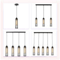 Vintage Long Tube Metal Cage E27 lamp holder Pendant Light