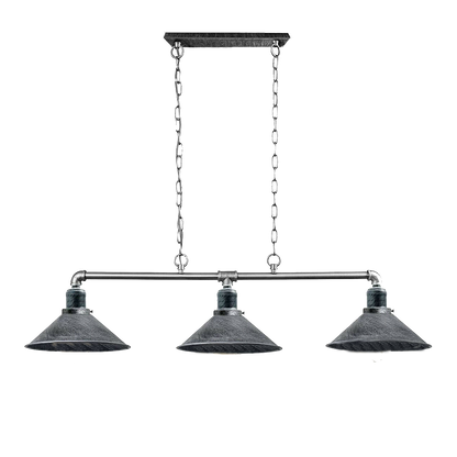 Modern Vintage Retro Brushed Silver 3 Way Pipe Ceiling Light