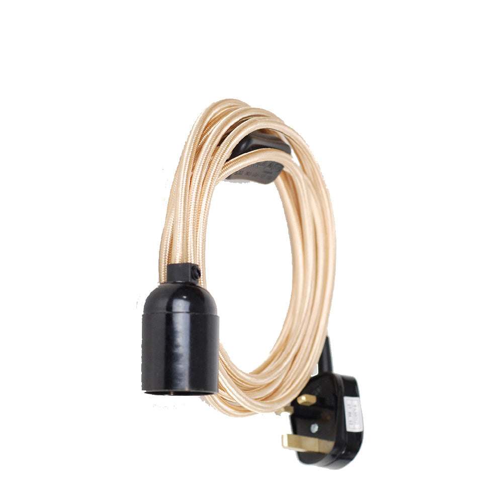 Rose Gold 2m Plug In Pendant Set Flex Cable With Holder