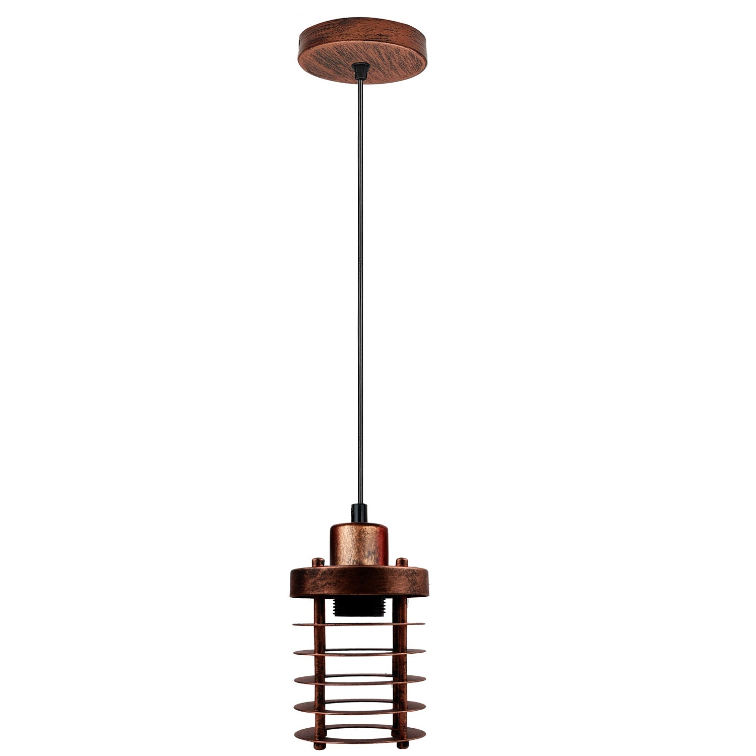 Modern Retro Step round Rustic Red cage pendant light round ceiling base