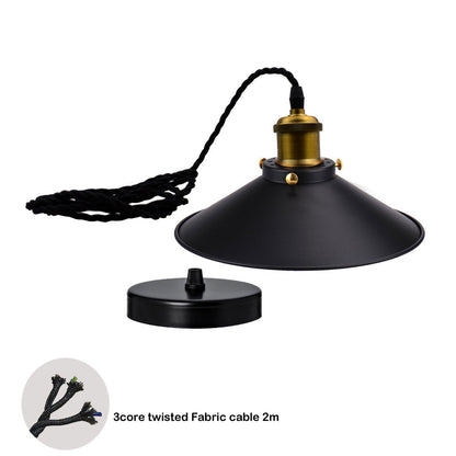 Vintage Flat Black Pendant Light Lamp Shades - Vintagelite