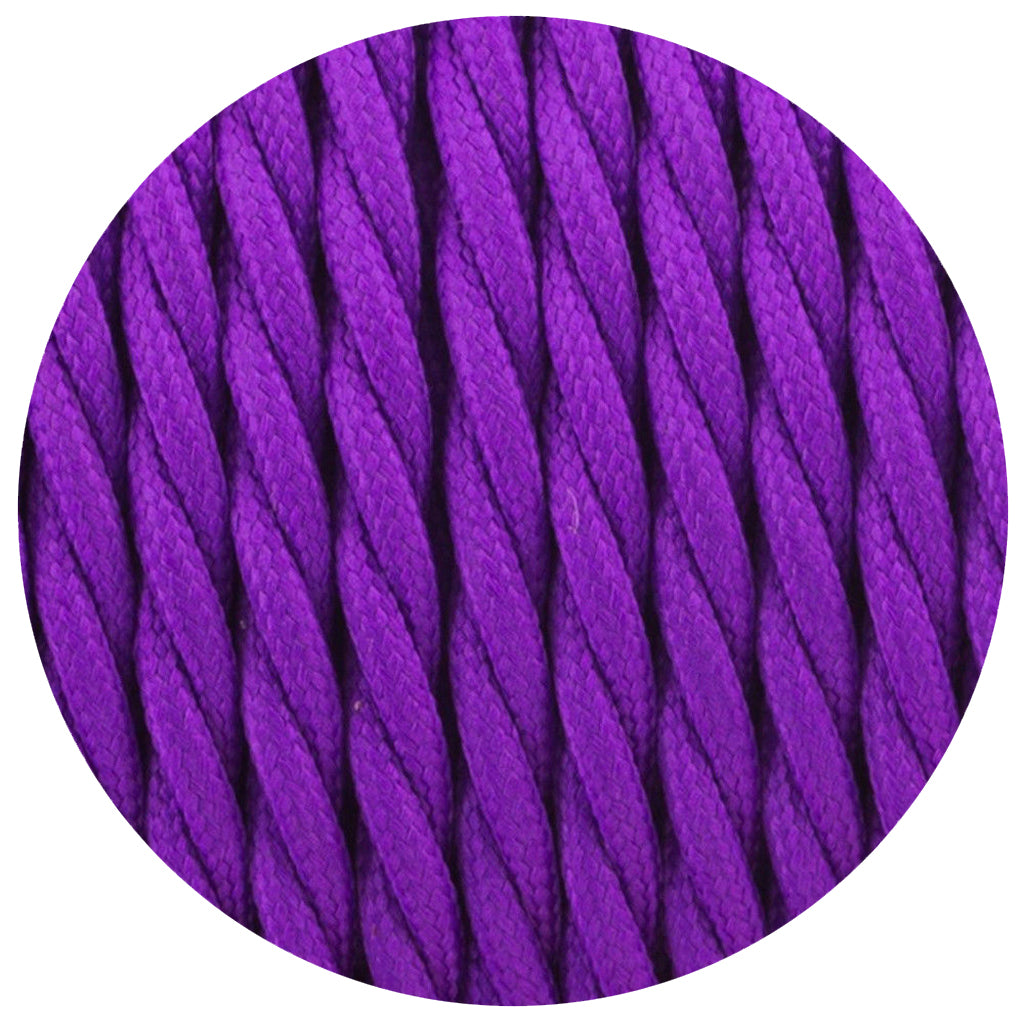 Vintage Purple Twisted Vintage fabric Cable Flex 0.75mm 3 Core - Vintagelite