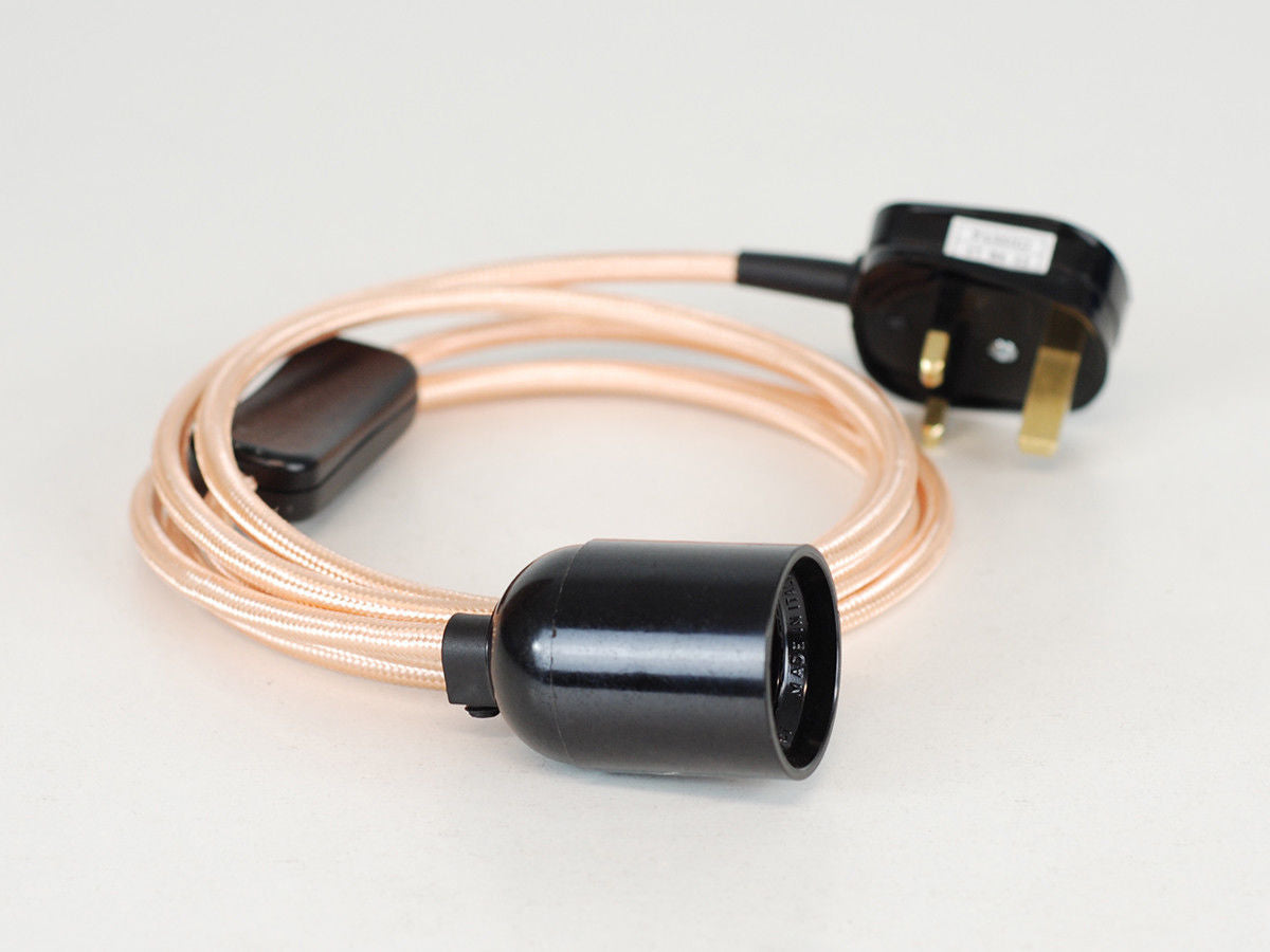 Rose Gold 2m Plug In Pendant Set Flex Cable With Holder