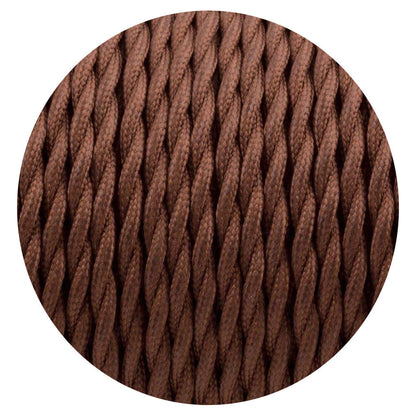 Vintage Brown Twisted Vintage fabric Cable Flex 0.75mm 2 Core - Vintagelite