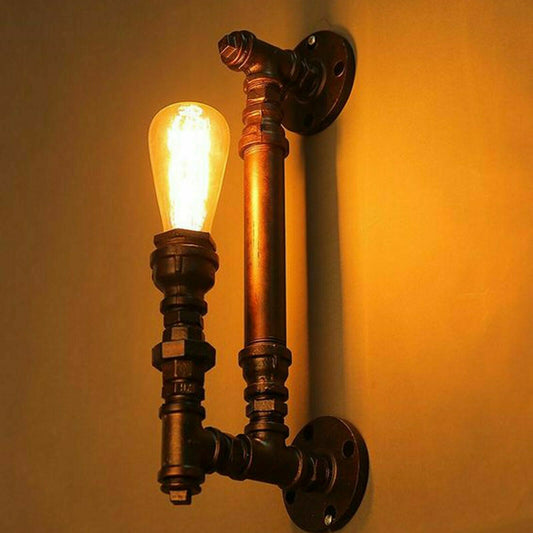Vintage Industrial Loft Metal Water Pipe Style Sconce Wall Light-Application image