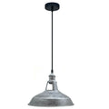 Brushed Silver Industrial Barn Slotted Pendant Hanging Lighting