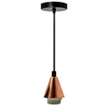 Rose Gold Light Pendant Fitting Ceiling Rose E27 Suspension Fabric Corded Set - Vintagelite