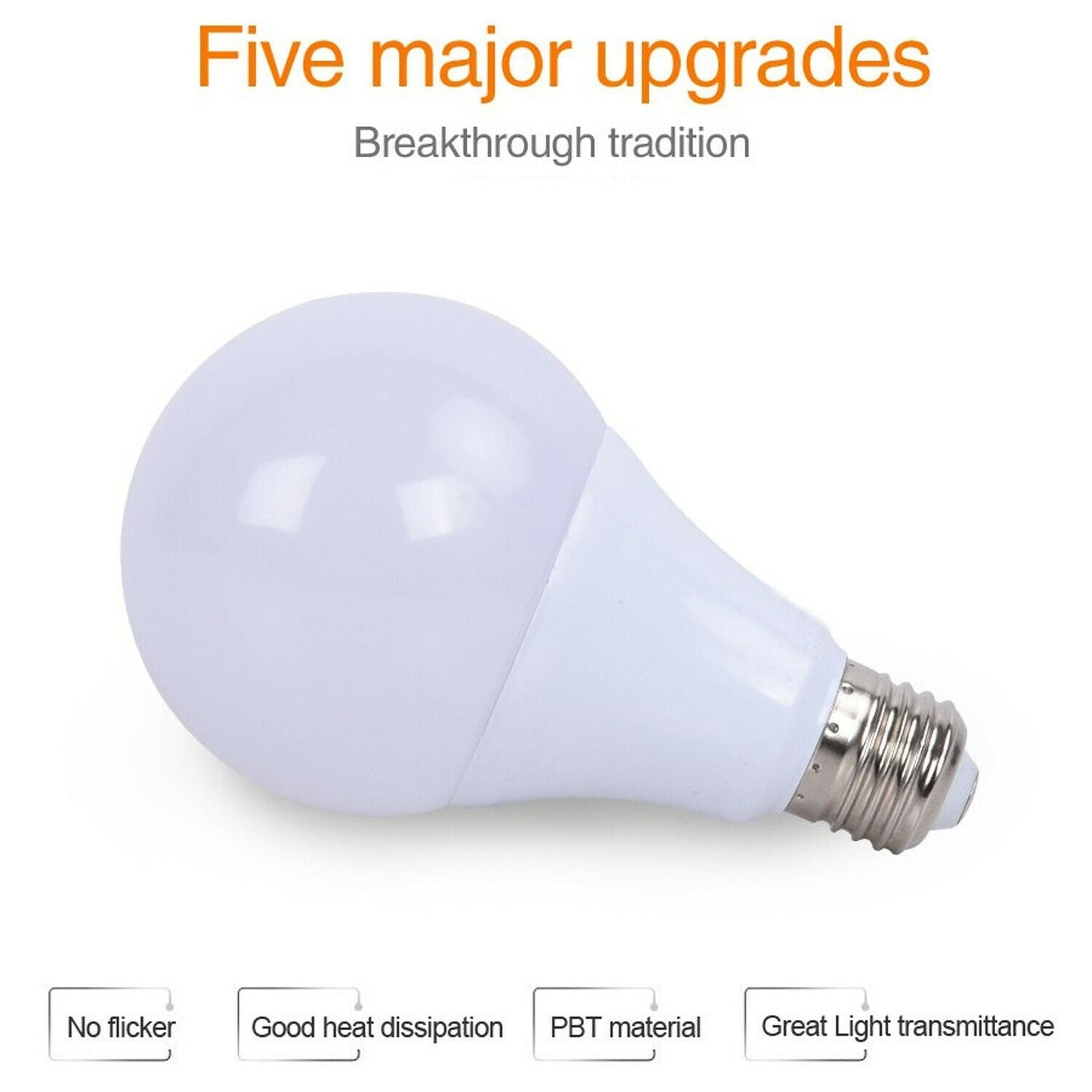 5 Pack A60 E27 Bulb Standard Base LED Light Bulbs 6000K Daylight White~1950 - LEDSone UK Ltd