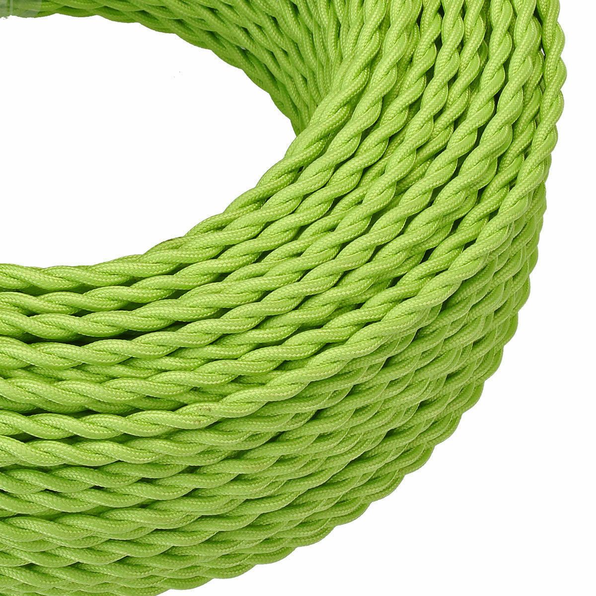 3 Core Braided Twisted Green Fabric Cord