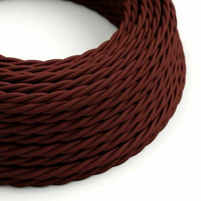 3 Core Braided Twisted Burgundy Fabric Cord