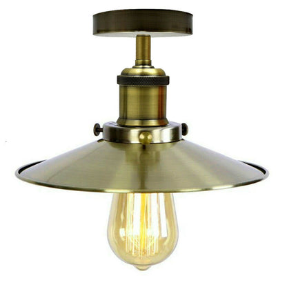 Modern Vintage Industrial Flush Mount Metal Ceiling Light Pendant Light Shade - Vintagelite