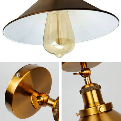 Modern Vintage Industrial Flush Mount Brass Adjustable Scone Ceiling Light Shade Without Bulb~1840