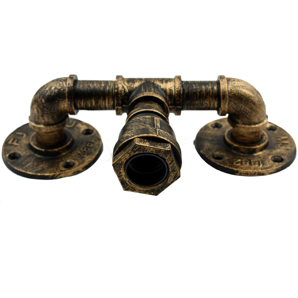 Vintage Waterpipe Steampunk lighting Wall Sconce-Black e27 lamp holder