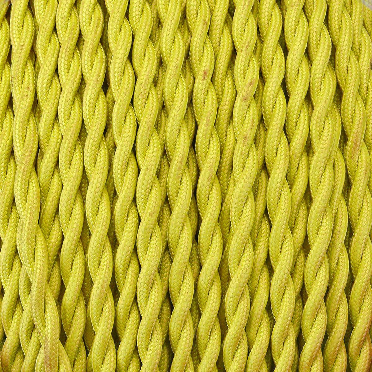 3 Core Braided Twisted Yellow Fabric Cord