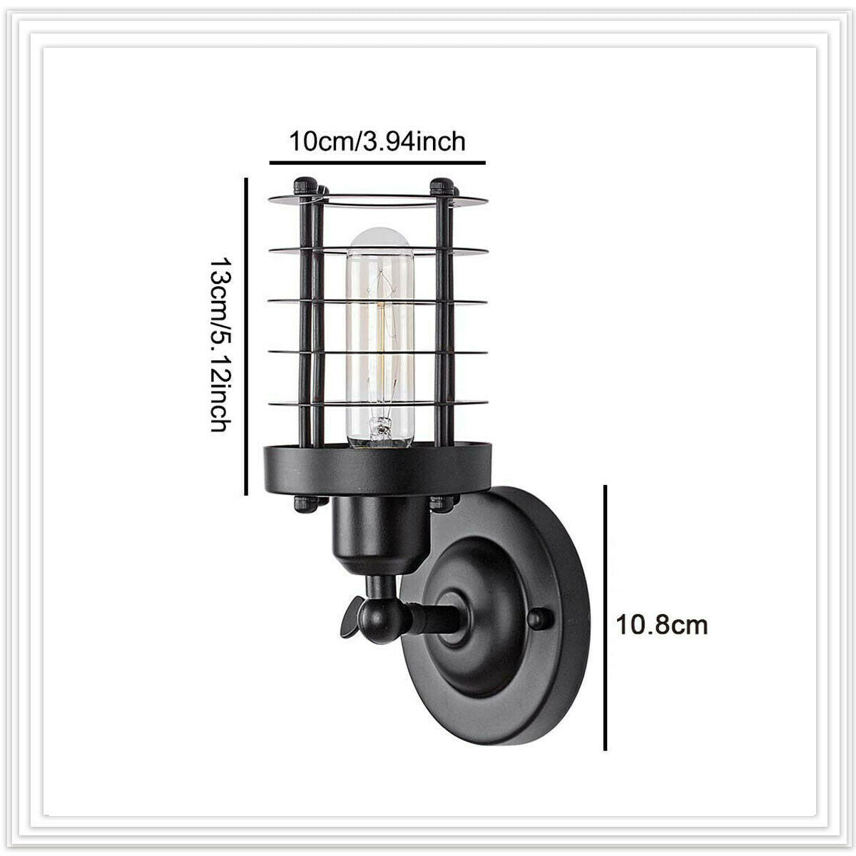Rust Black Farmhouse Cylindrical Cage Foyer Pendant Light-size image