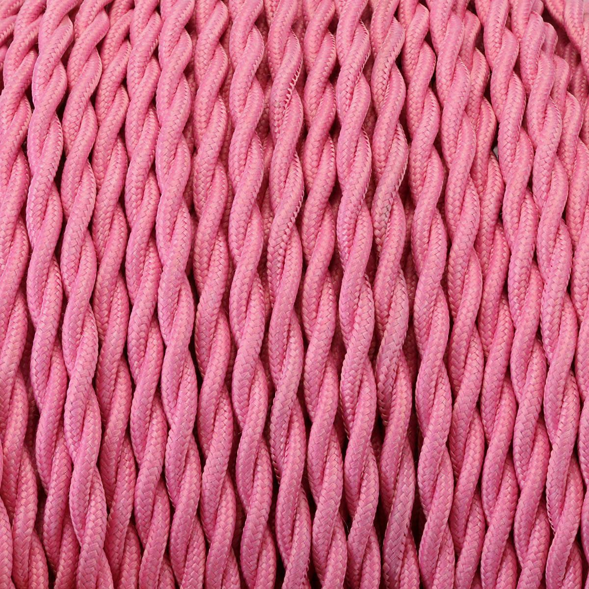 3 Core Braided Twisted Pink Fabric Cord