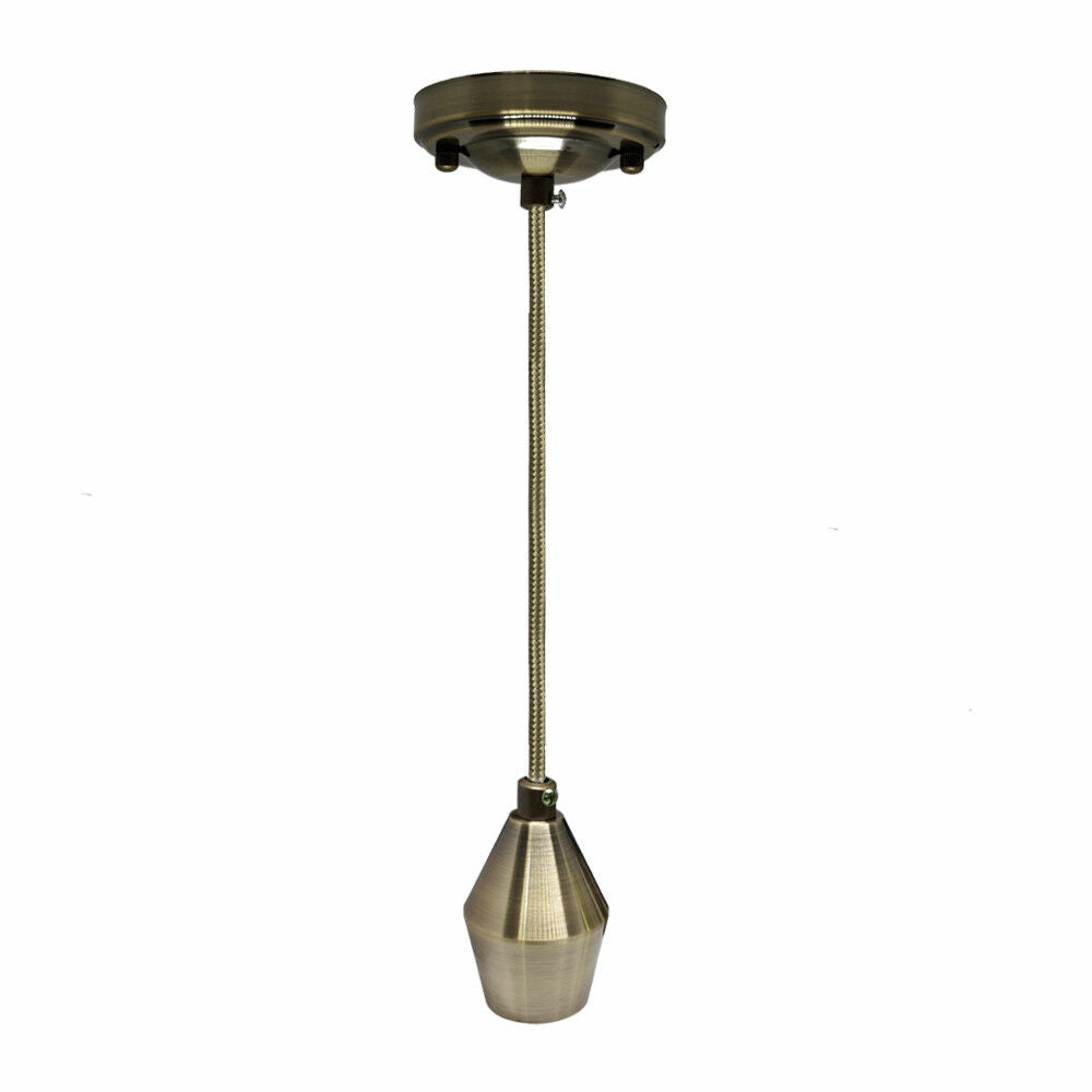 Vintage Holder Black Ceiling Rose Pendant Light Fabric Flex E27 Lamp Fitting - Vintagelite