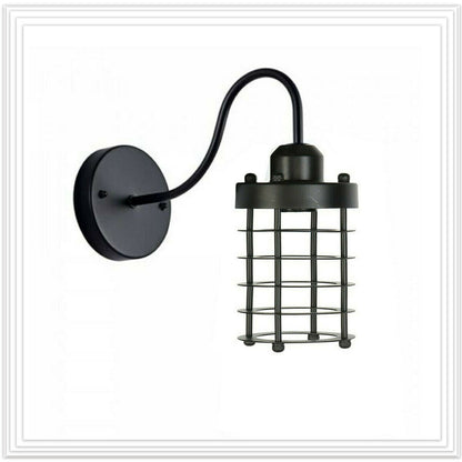Rust Black Farmhouse Cylindrical Cage Foyer Pendant Light