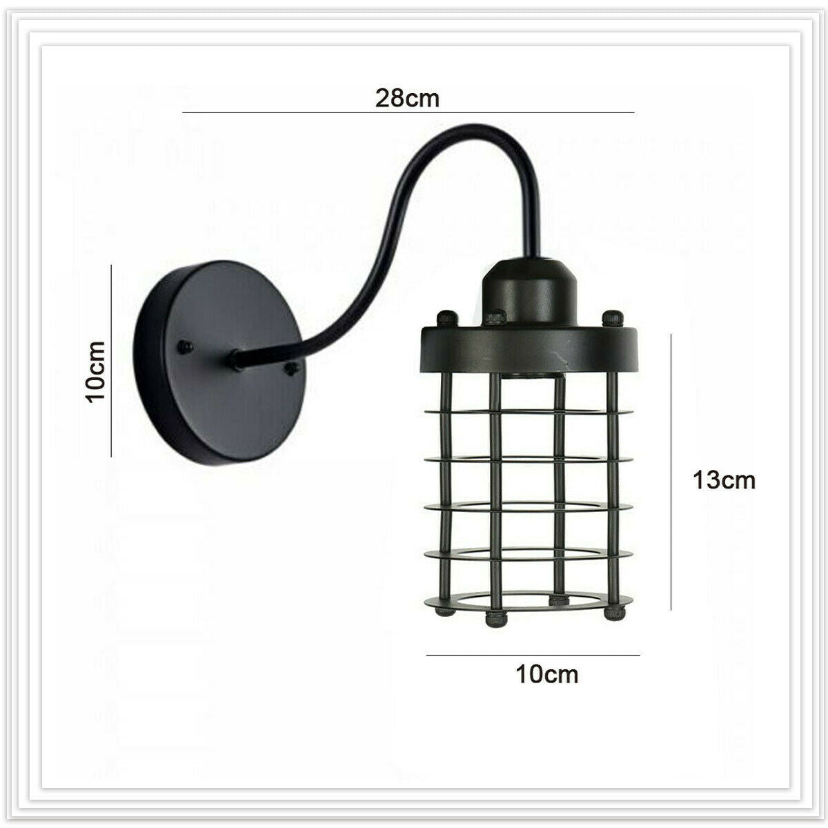 Rust Black Farmhouse Cylindrical Cage Foyer Pendant Light-size image