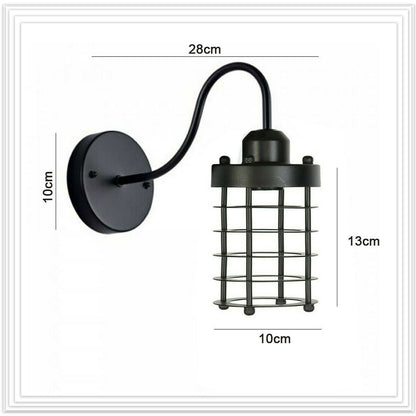 Rust Black Farmhouse Cylindrical Cage Foyer Pendant Light-size image