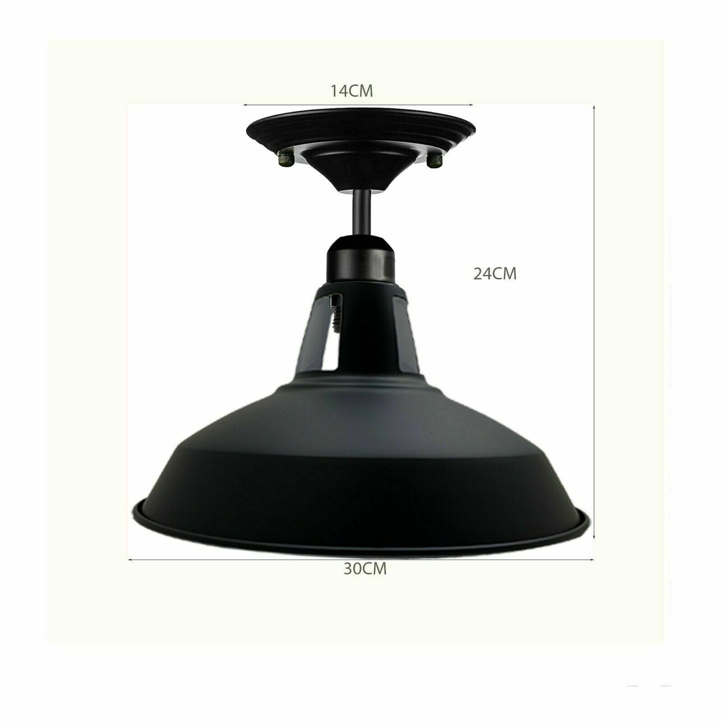 Modern Vintage Industrial Flush Mount Metal Fitting Scones Ceiling Light Shade with Screw E27 Bulb~1838