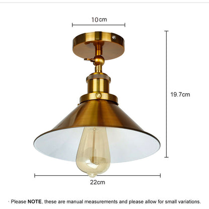 Modern Vintage Industrial Flush Mount Brass Adjustable Scone Ceiling Light Shade Without Bulb~1840