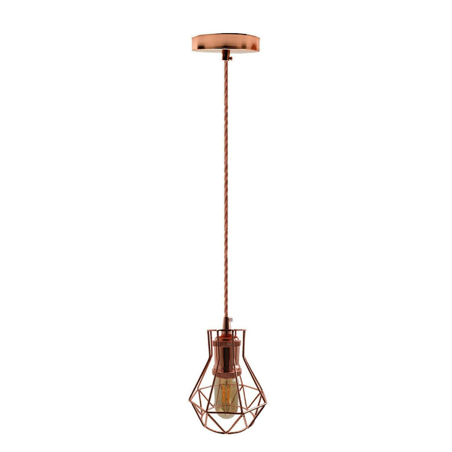 Loft Industrial Style Hanging Lamp Metal Rose Gold Pendant Light