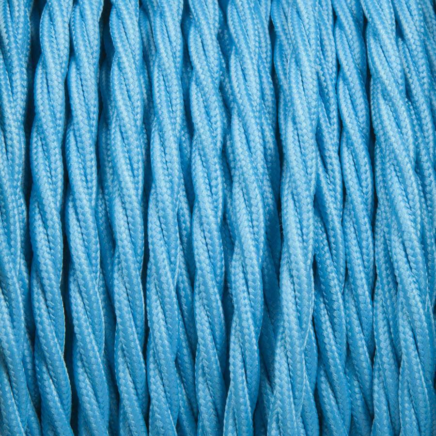 3 Core Braided Twisted Light Blue Fabric Cord