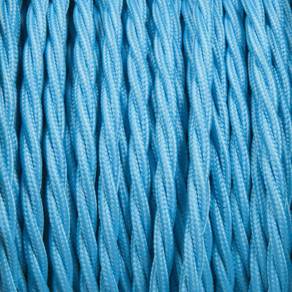 3 Core Braided Twisted Light Blue Fabric Cord