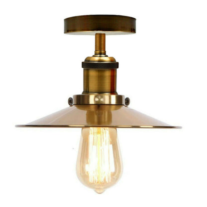 Modern Vintage Industrial Flush Mount Metal Ceiling Light Pendant Light Shade - Vintagelite