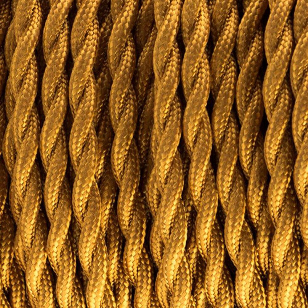 3 Core Braided Twisted  Gold Fabric Cord