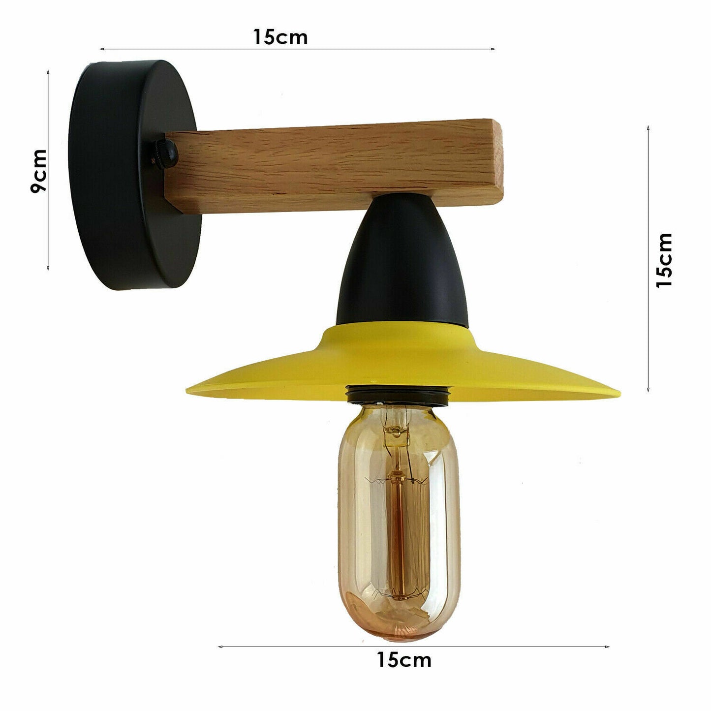 Contemporary Wooden PVC Wall Sconce - E27 Stylish Indoor Lighting-Size image