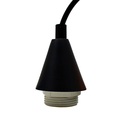 Vintage Black Cone Ceiling Rose E27 Set Pendant Light Holder