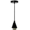 Chic Black Cone Pendant Light E27 Suspension Fabric Corded Set