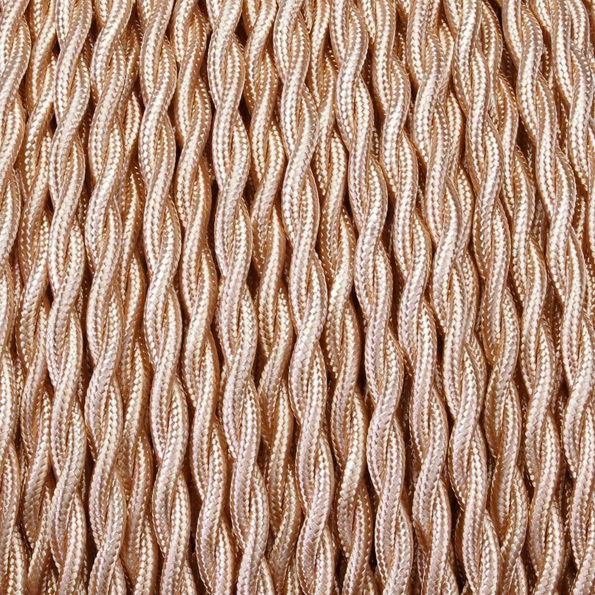 3 Core Braided Twisted Rose Gold Fabric Cord
