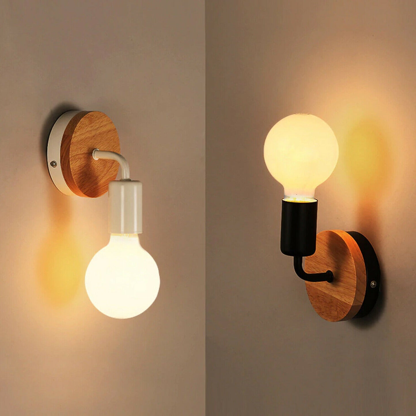wood wall light wall lighting-E27 holder-Application image