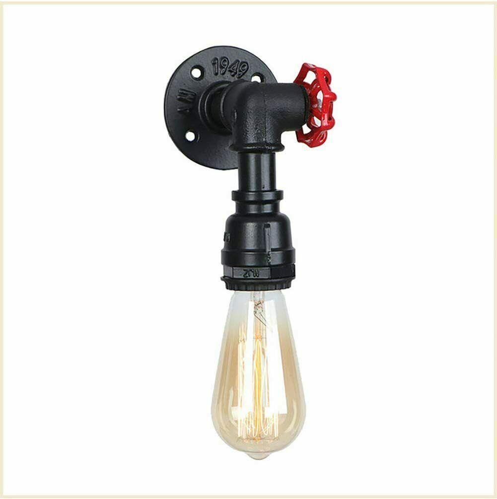 Industrial Vintage Black model Style Steampunk Rustic Water pipe Wall Light Brass Lamp~1663