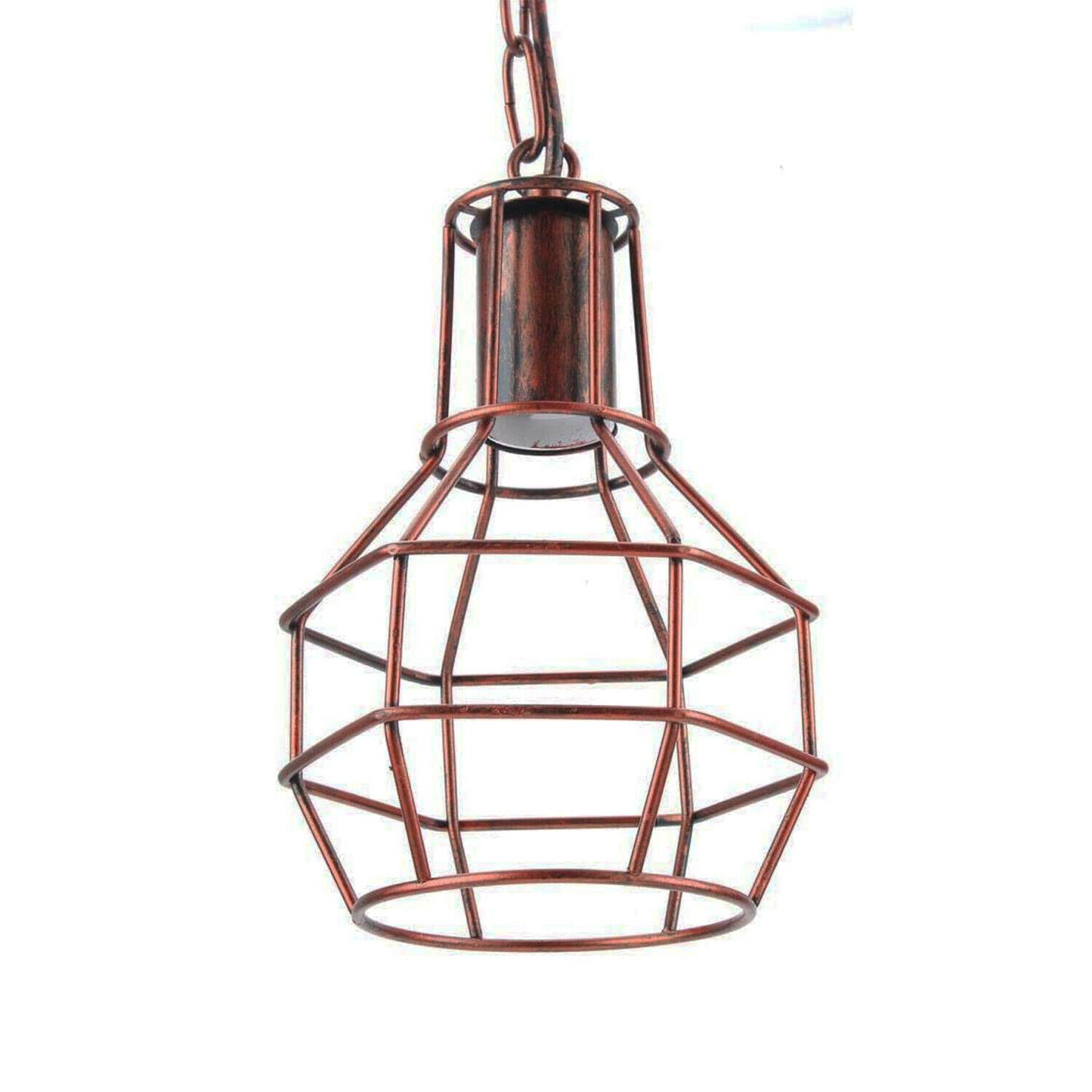 Vintage Metal Hanging Pendant Ceiling Wire Cage Spider Lamp